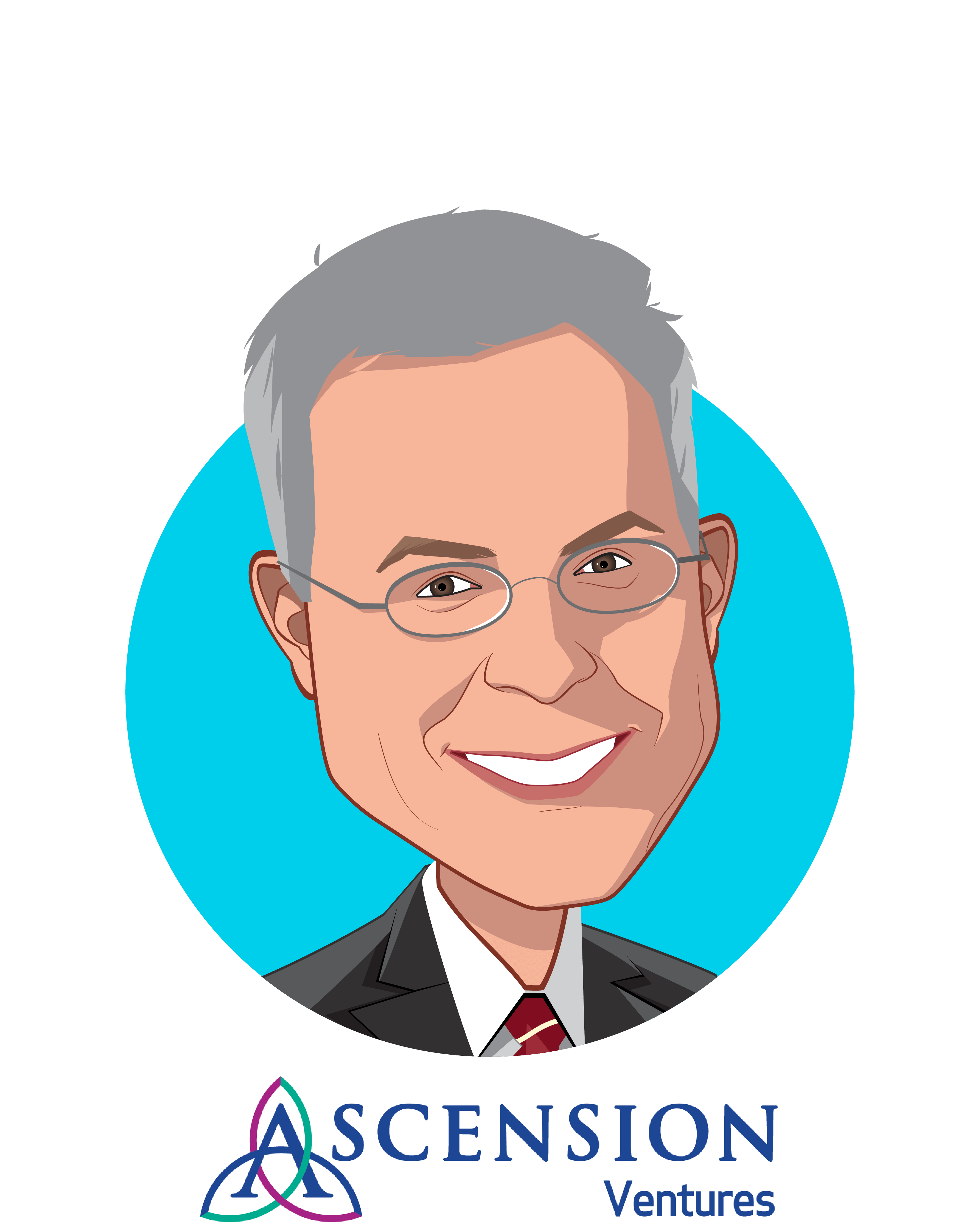 Main caricature of Matt Hermann, who is speaking at HLTH and is Senior Managing Director at Ascension Ventures
