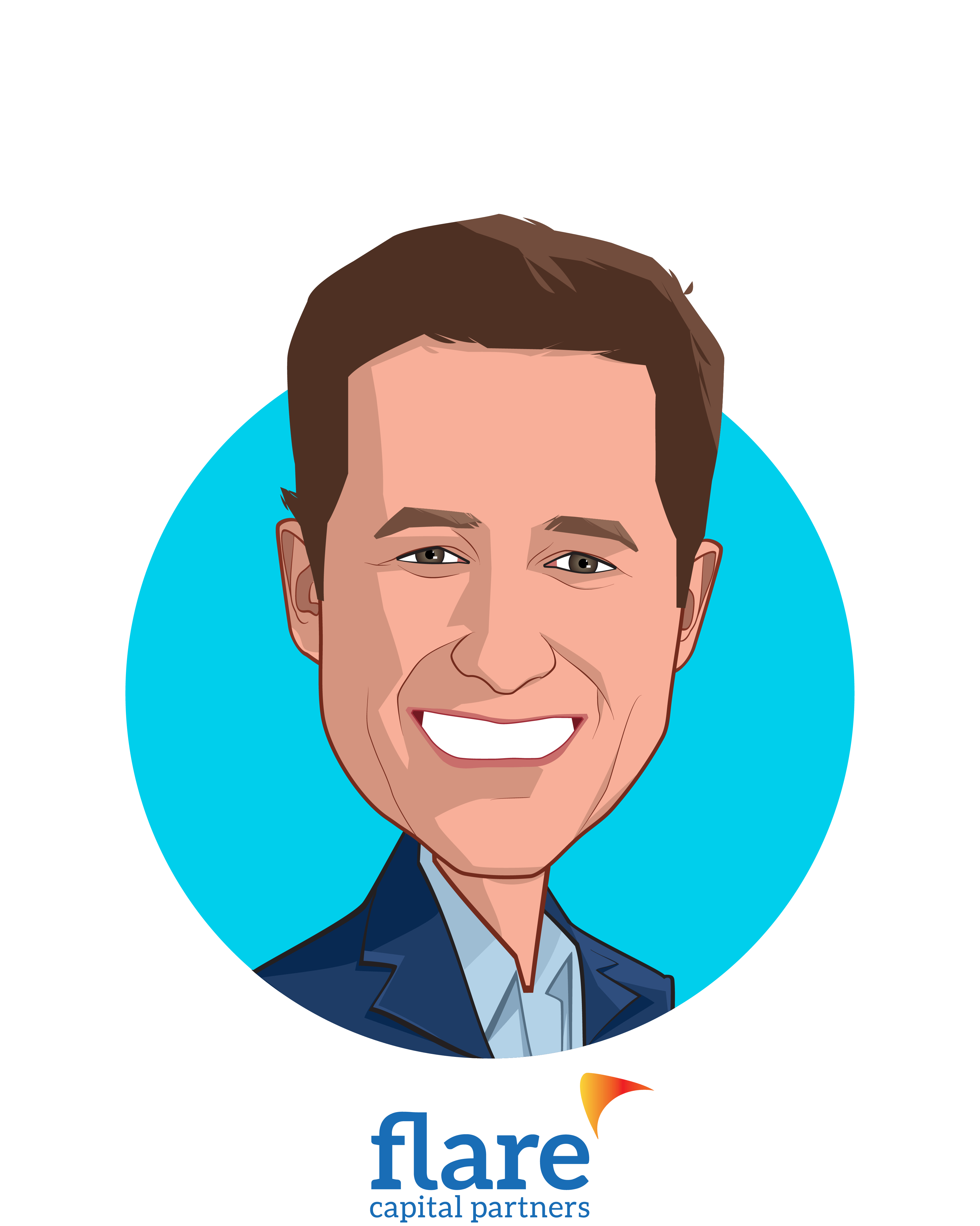 Main caricature of Bill Geary, who is speaking at HLTH and is Cofounder and Partner at Flare Capital Partners