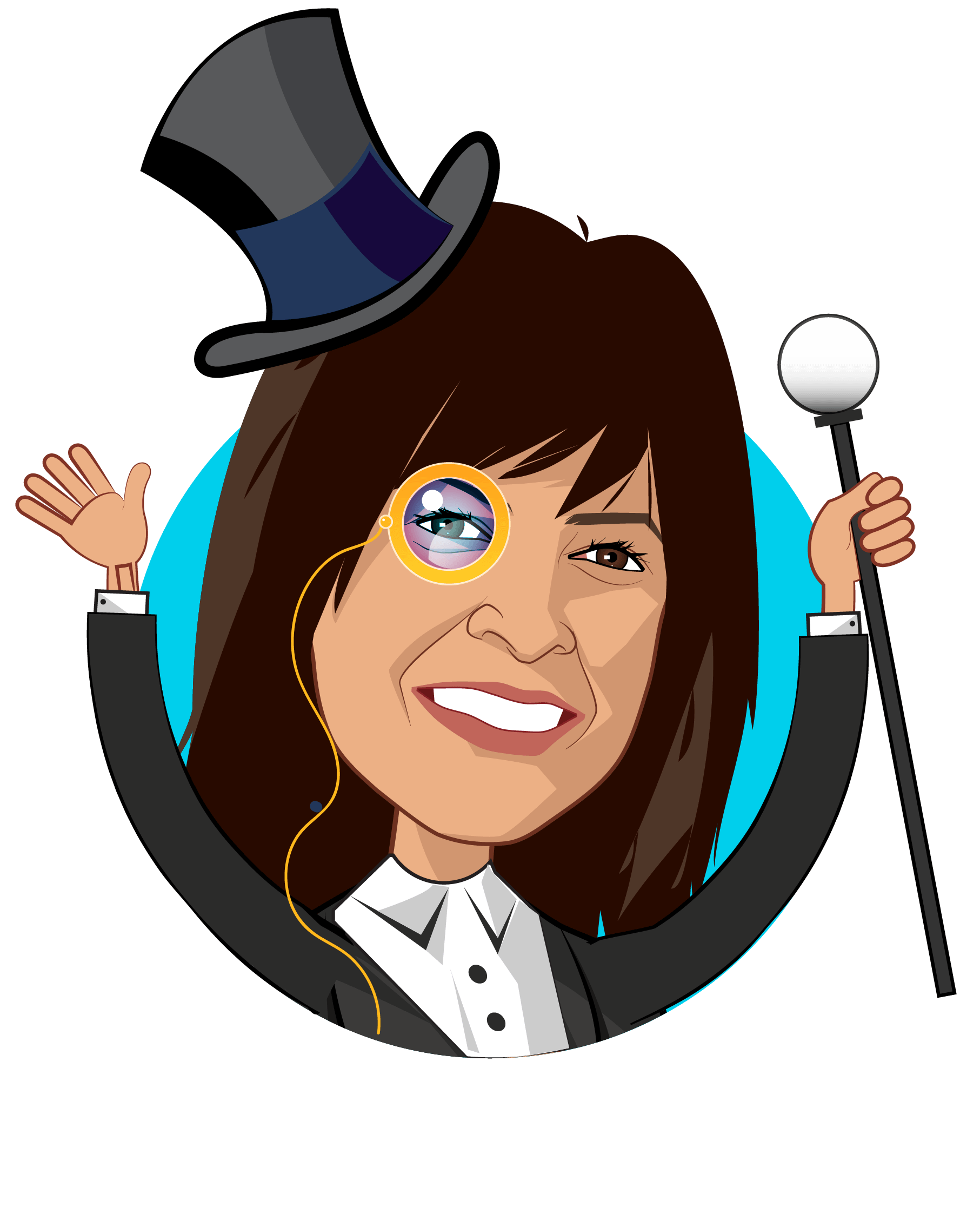 Overlay caricature of Ana Gupte, who is speaking at HLTH and is Healthcare Policy Analyst at  