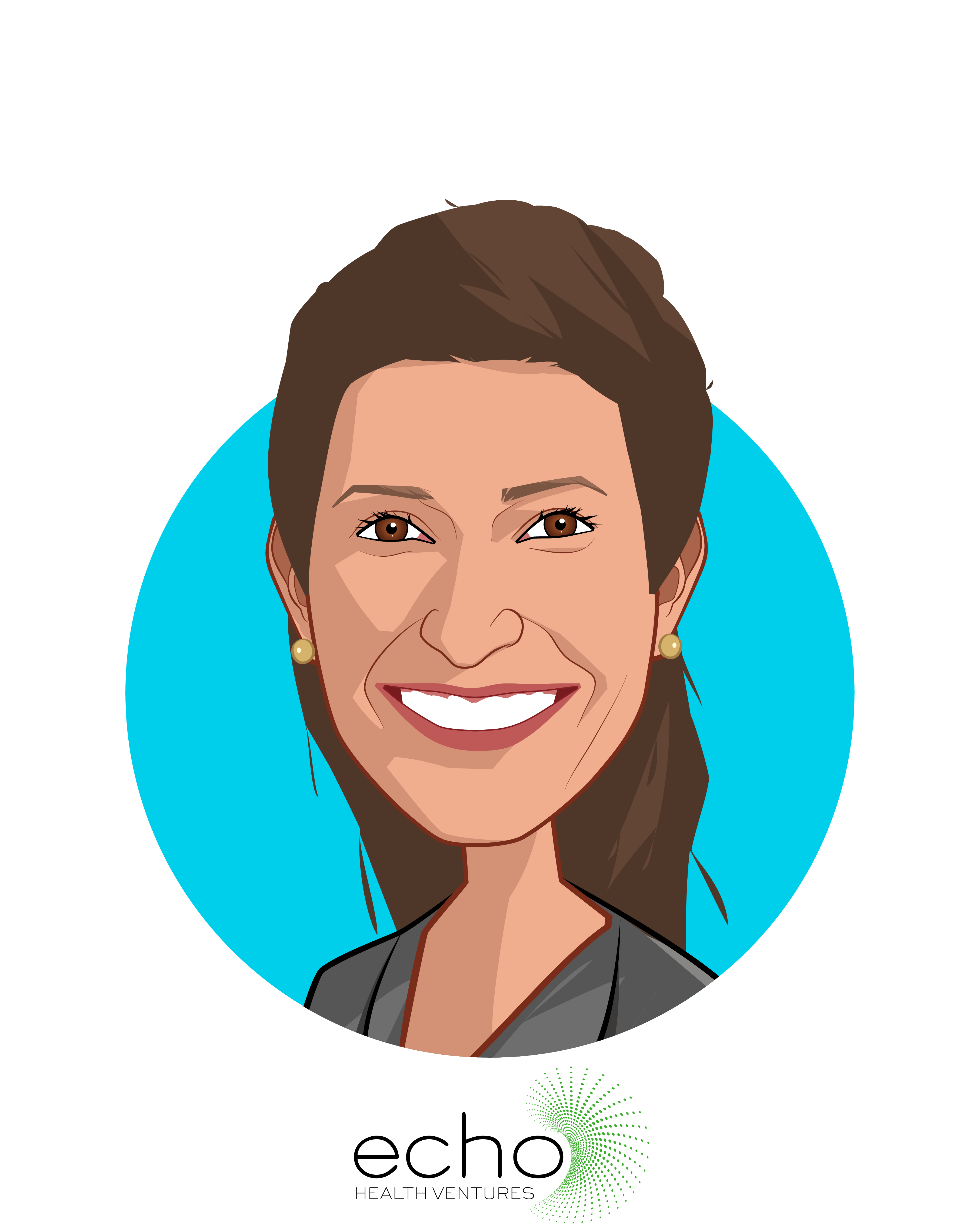 Main caricature of Jessica Zeaske, who is speaking at HLTH and is Partner at Echo Health Ventures