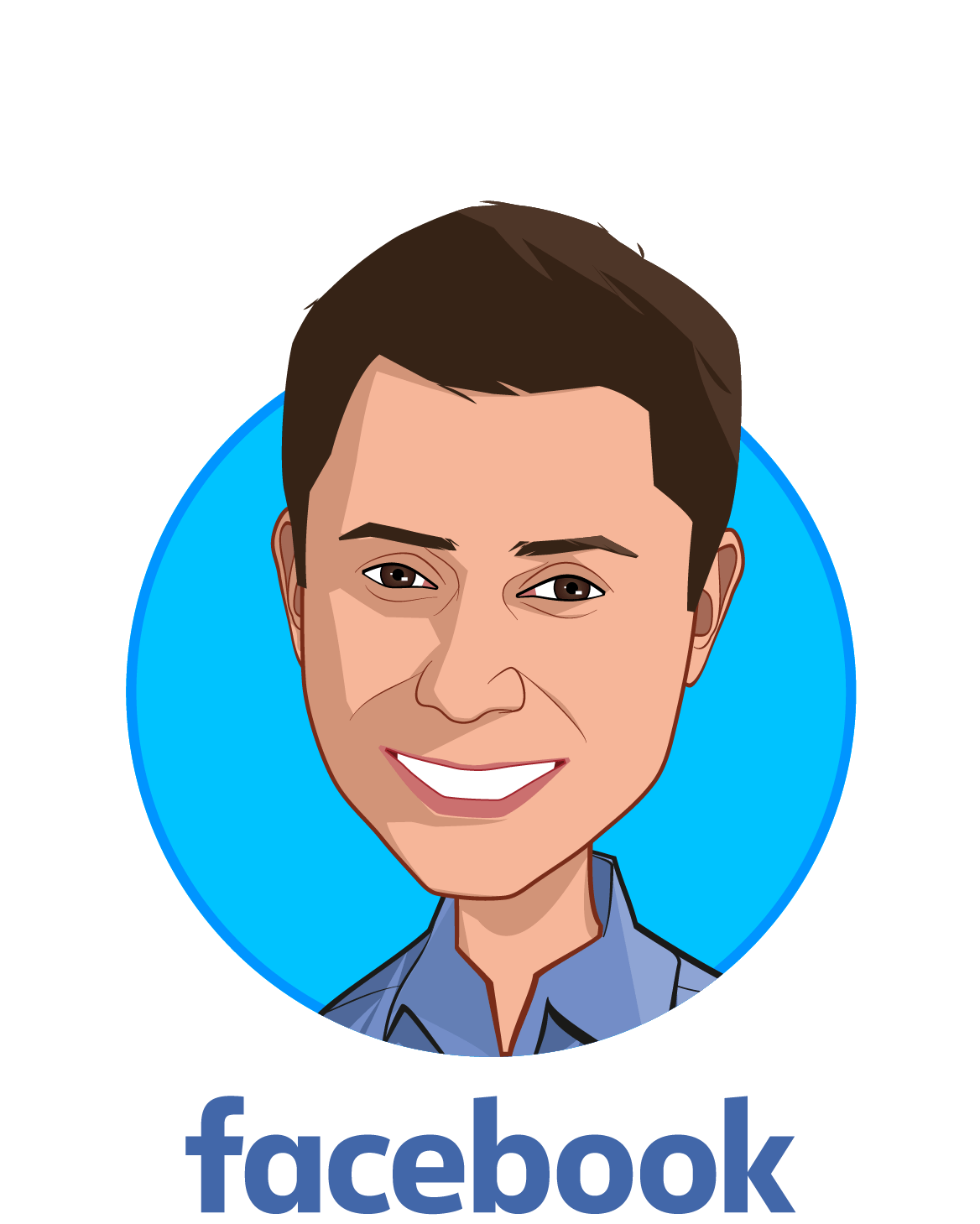 Main caricature of Freddy Abnousi, MD, MBA, MSc., who is speaking at HLTH and is Head of Healthcare, Research at Facebook