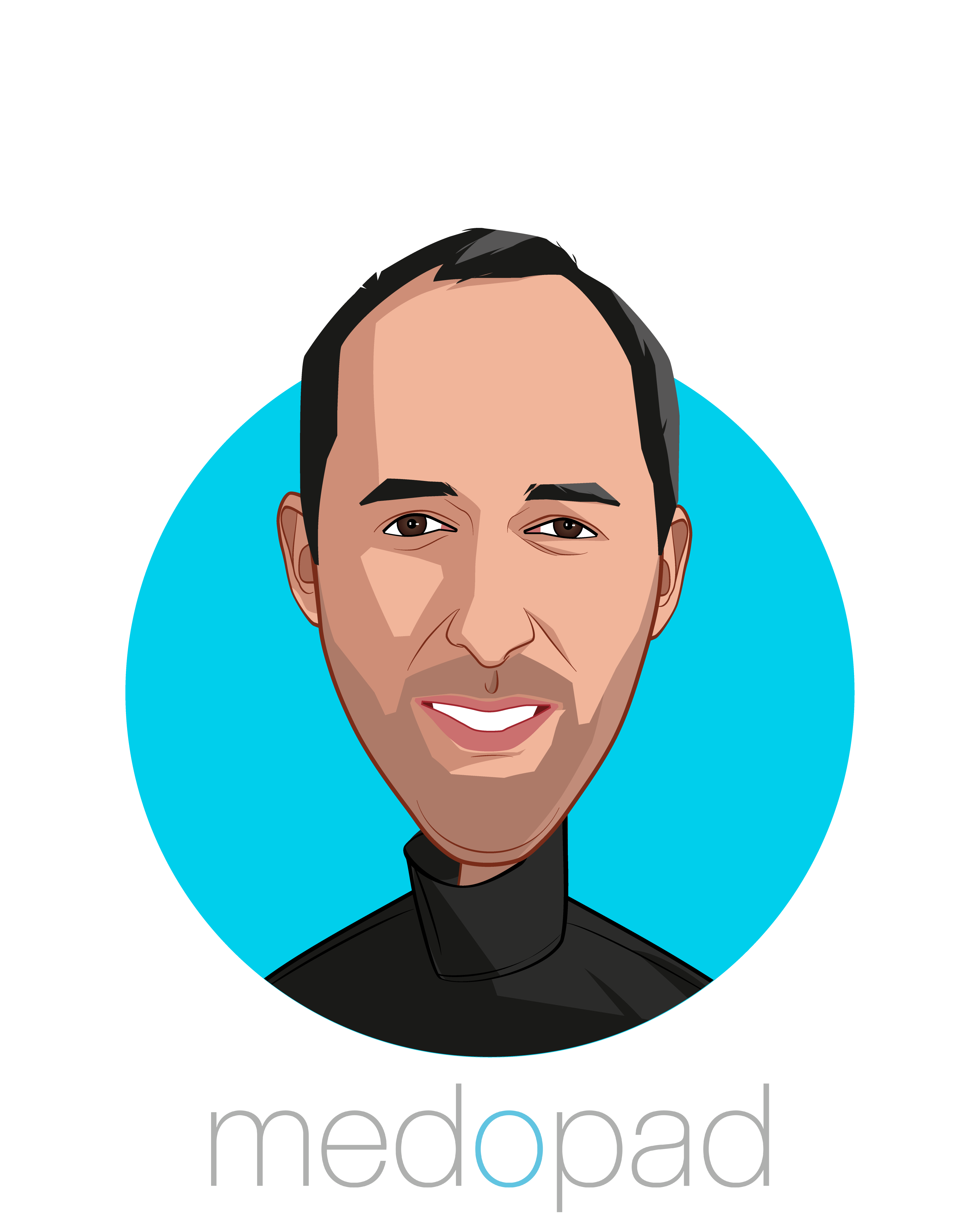 Main caricature of Dan Vahdat, who is speaking at HLTH and is Founder & CEO at Medopad