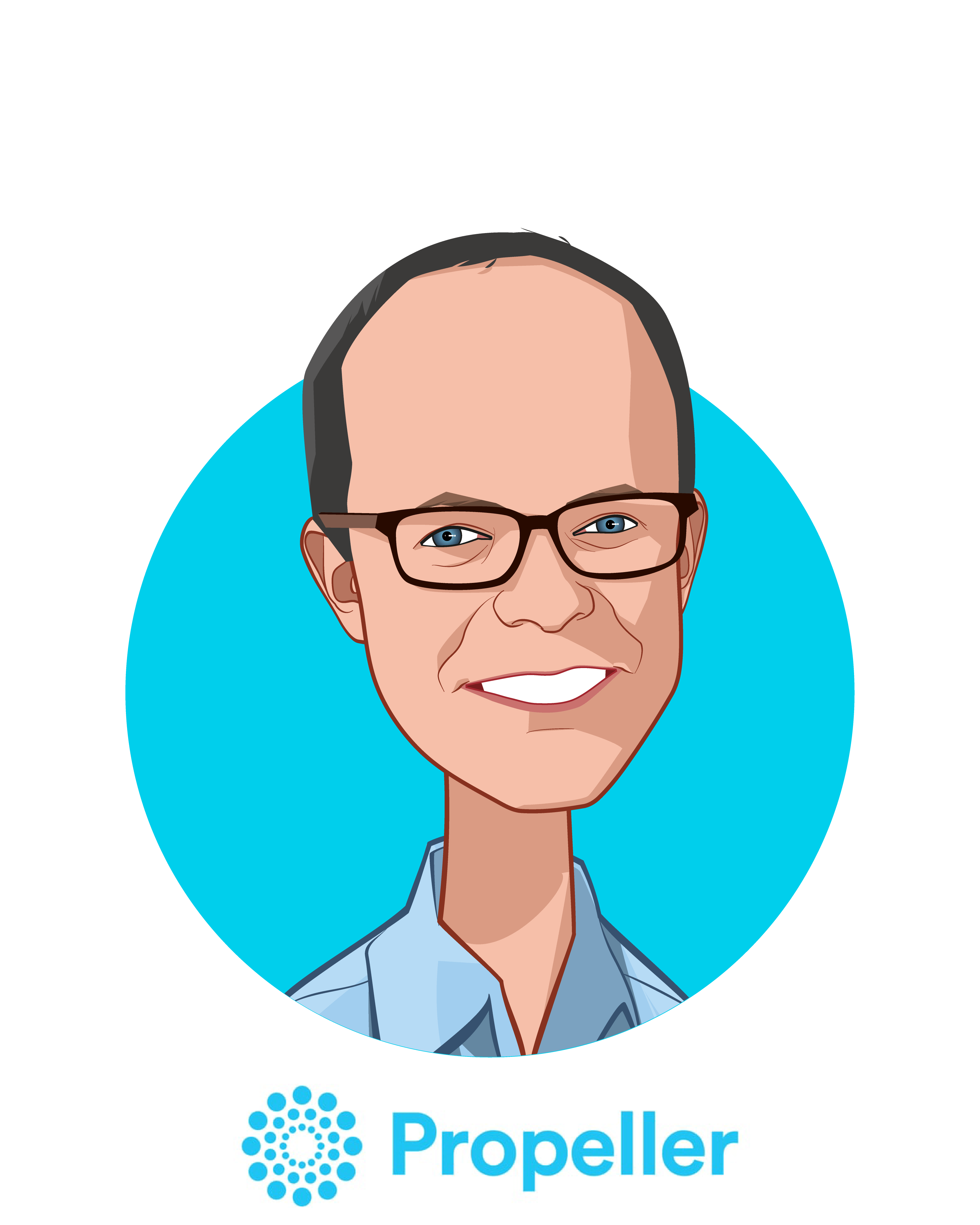 Main caricature of David Van Sickle, who is speaking at HLTH and is CEO & Co-Founder at Propeller Health