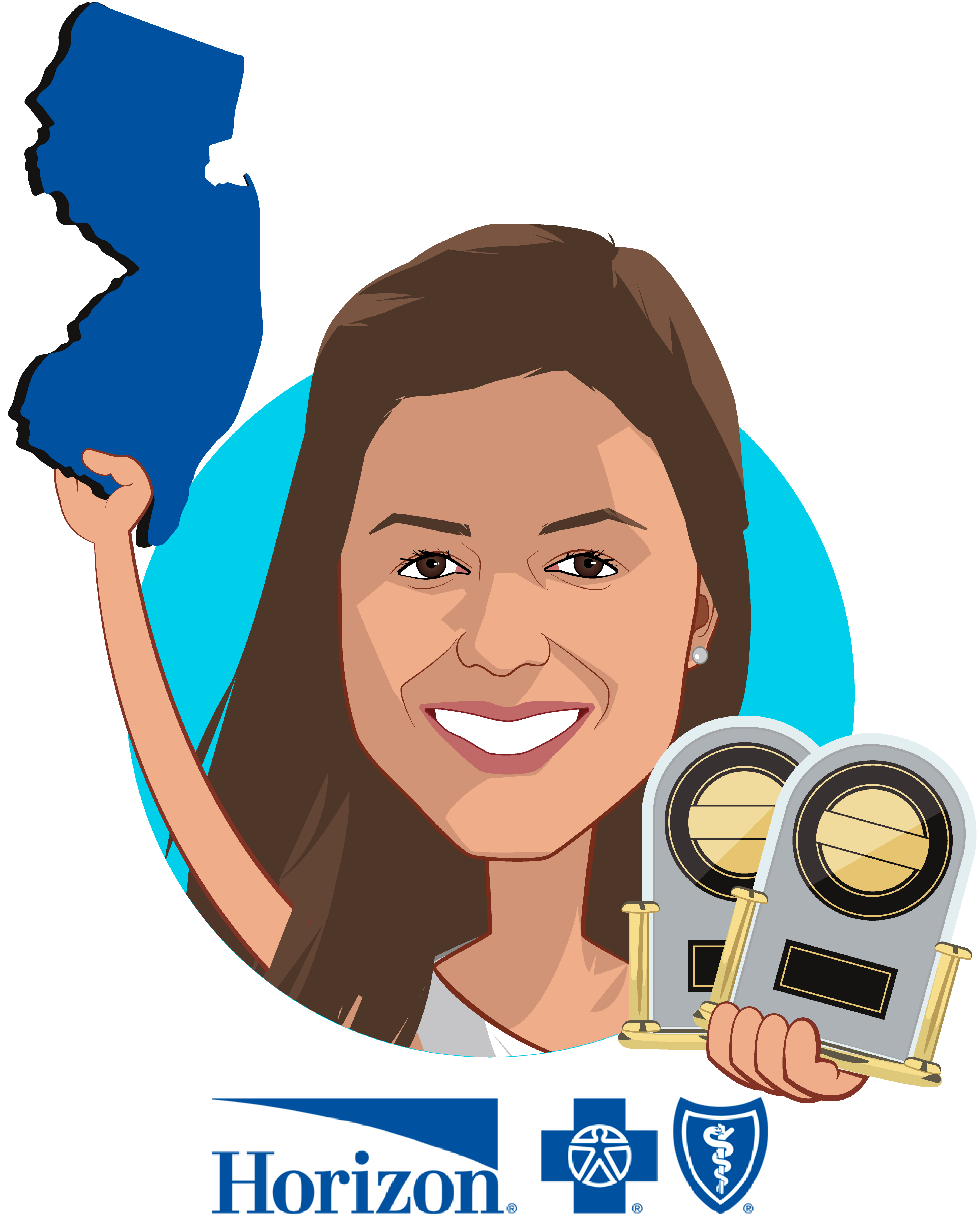 Overlay caricature of Divya Paliwal, MD, who is speaking at HLTH and is Chief Clinical Transformation Officer at Horizon Blue Cross Blue Shield of New Jersey