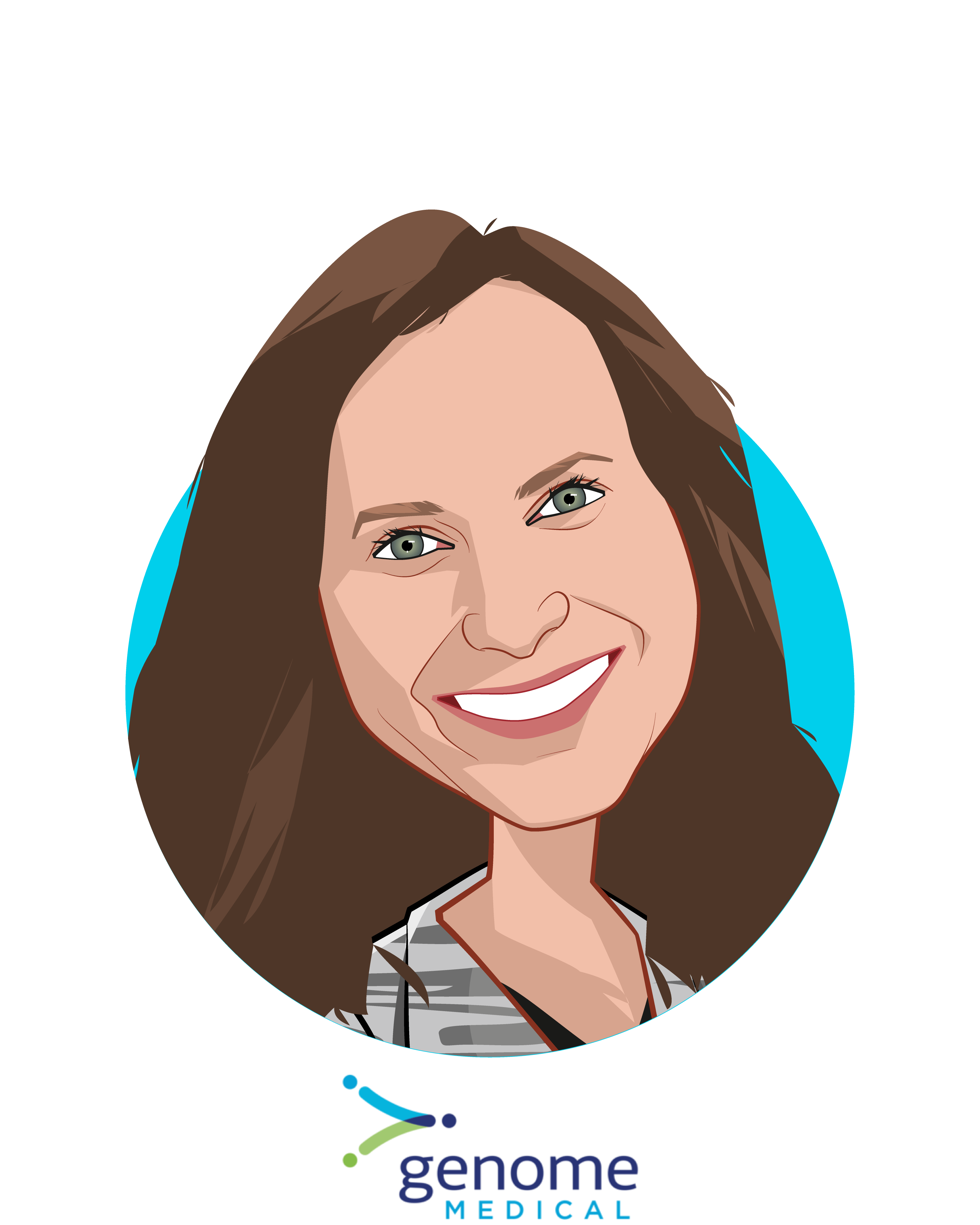 Main caricature of Lisa Alderson, who is speaking at HLTH and is Co-founder and CEO at Genome Medical