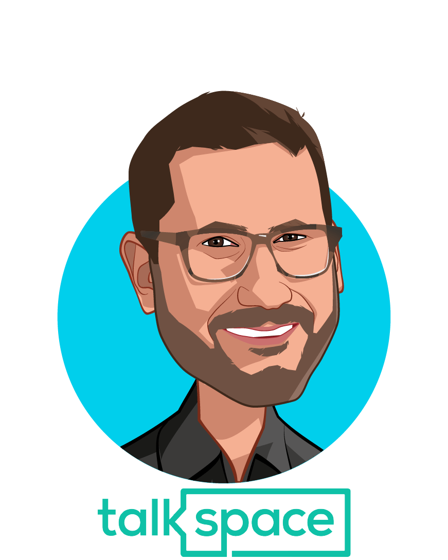 Main caricature of Oren Frank, who is speaking at HLTH and is Co-Founder and CEO at Talkspace