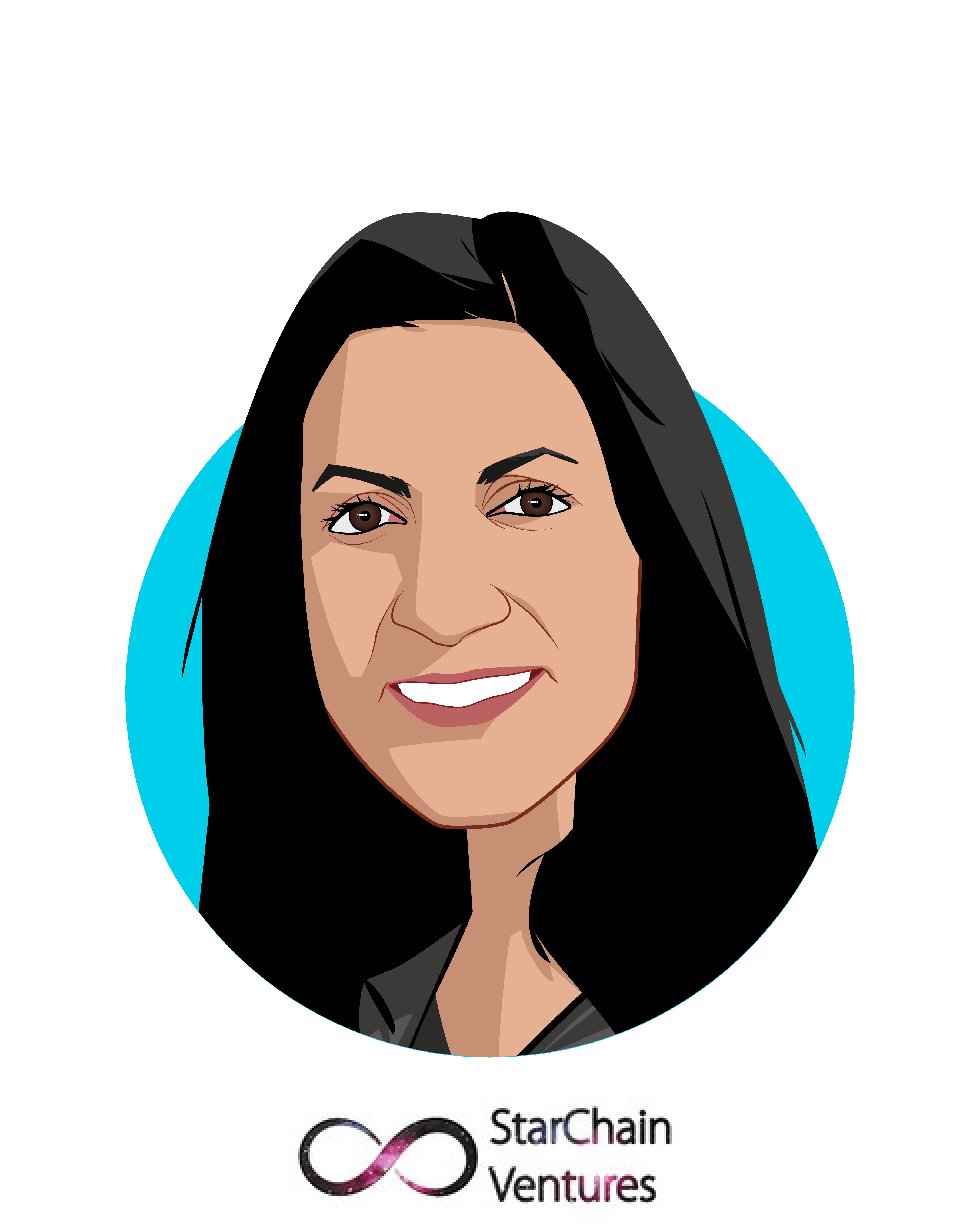 Main caricature of Radhika Iyengar-Emens, who is speaking at HLTH and is Founding Partner at StarChain Ventures