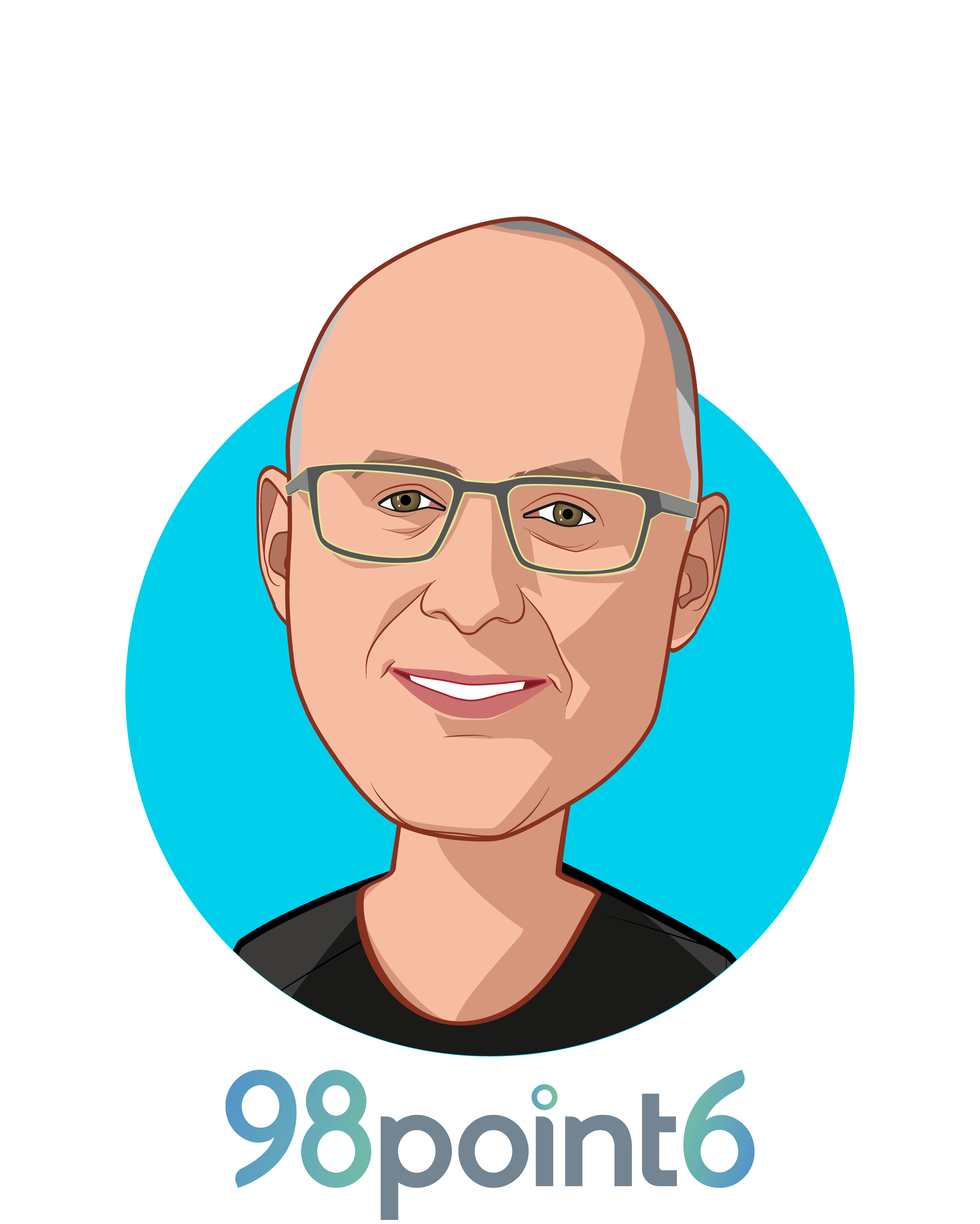 Main caricature of Robbie Cape, who is speaking at HLTH and is CEO and Co-founder at 98point6