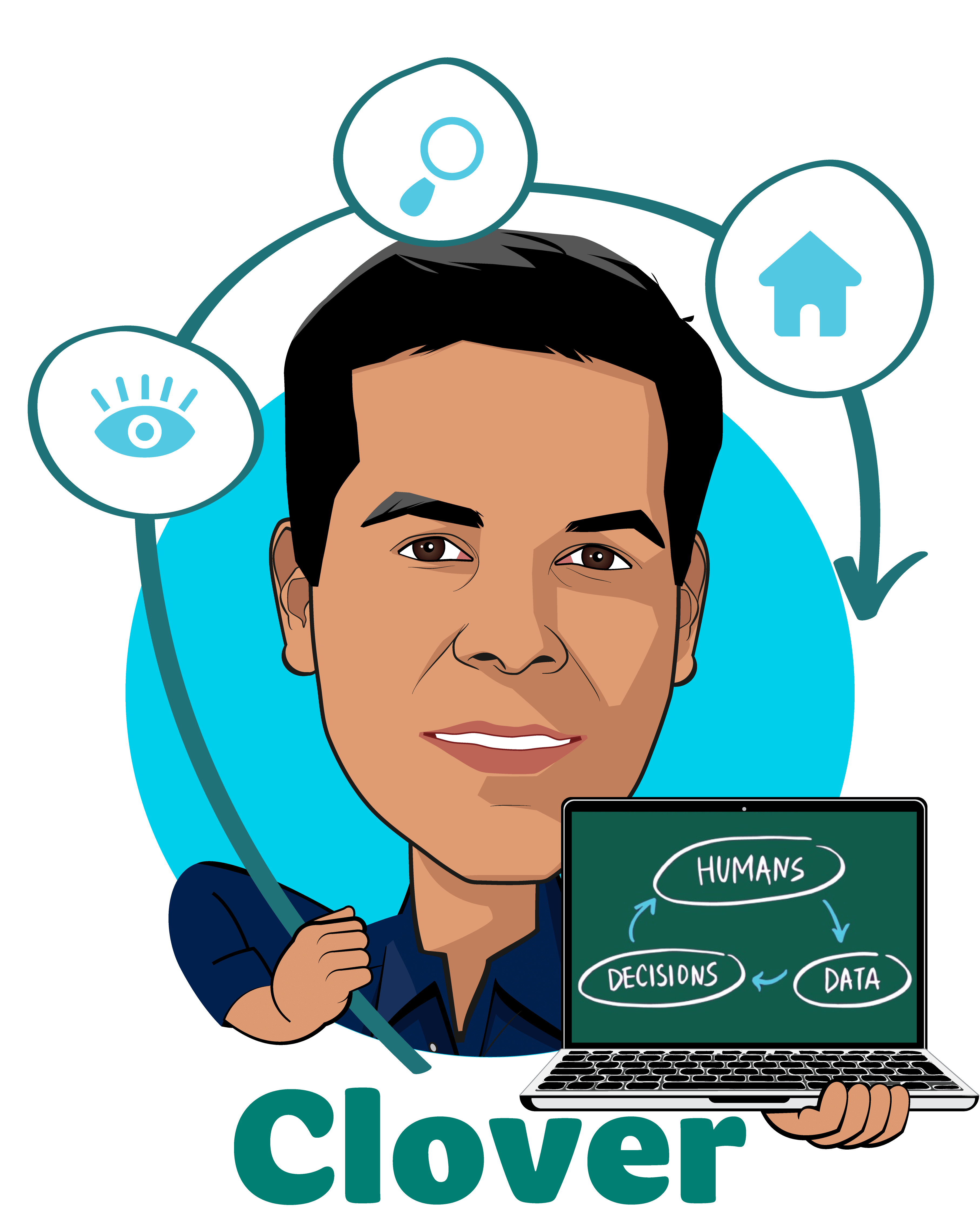 Overlay caricature of Vivek Garipalli, who is speaking at HLTH and is Co-Founder & CEO at Clover Health