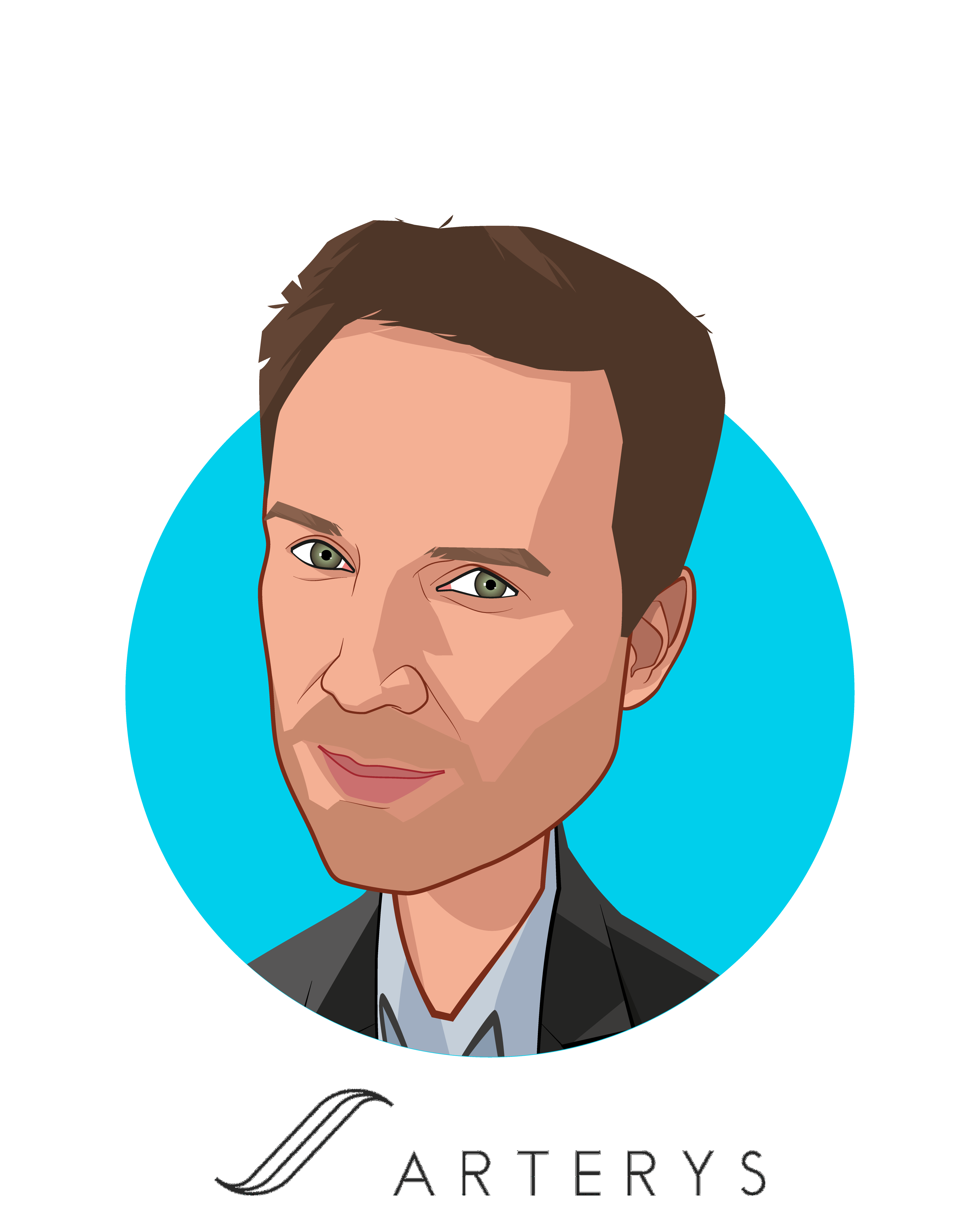 Main caricature of Fabien Beckers, who is speaking at HLTH and is CEO & Co-Founder at Arterys