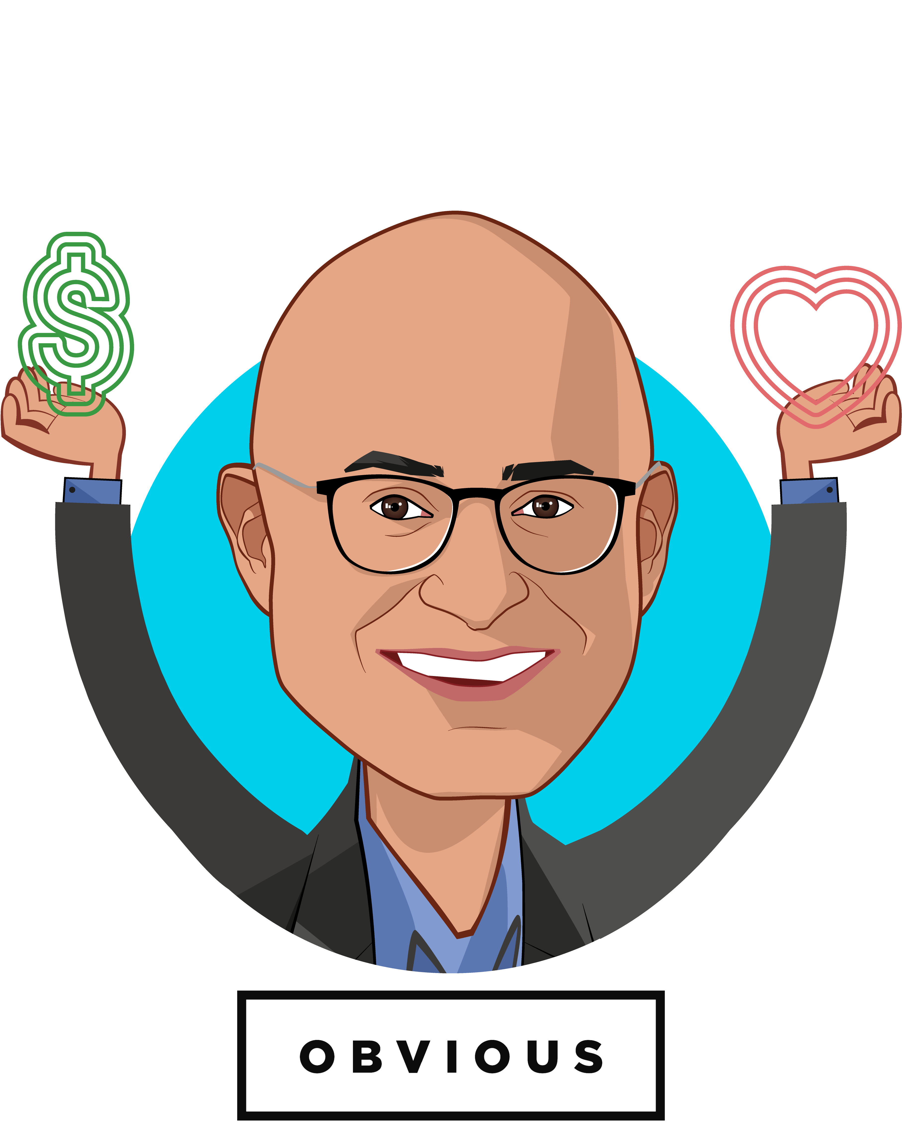 Overlay caricature of Vishal Vasishth, who is speaking at HLTH and is Co-Founder & Managing Director at Obvious Ventures