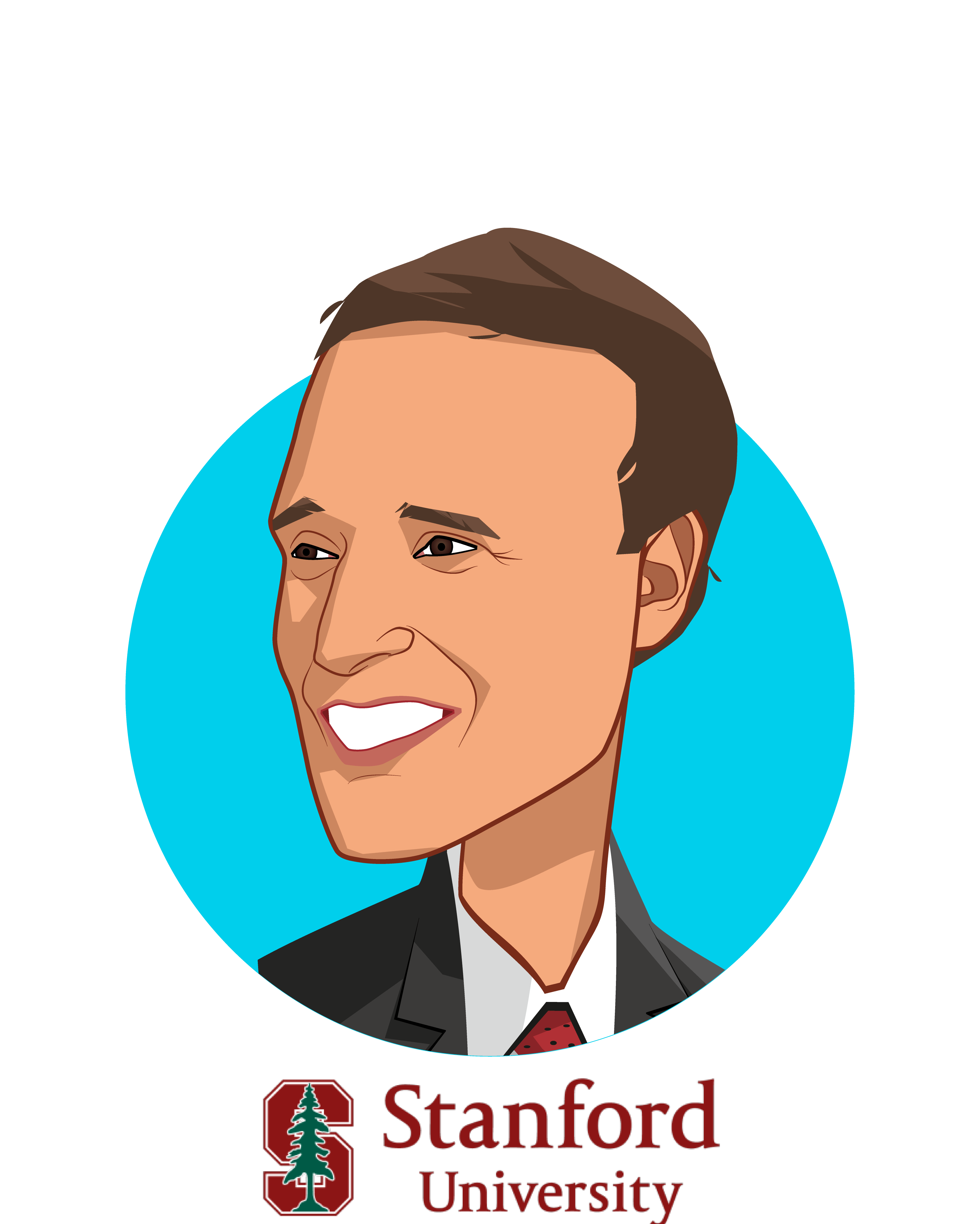 Main caricature of Robert Pearl, M.D., who is speaking at HLTH and is Professor Stanford Graduate School of Business and Medical School  at Stanford University