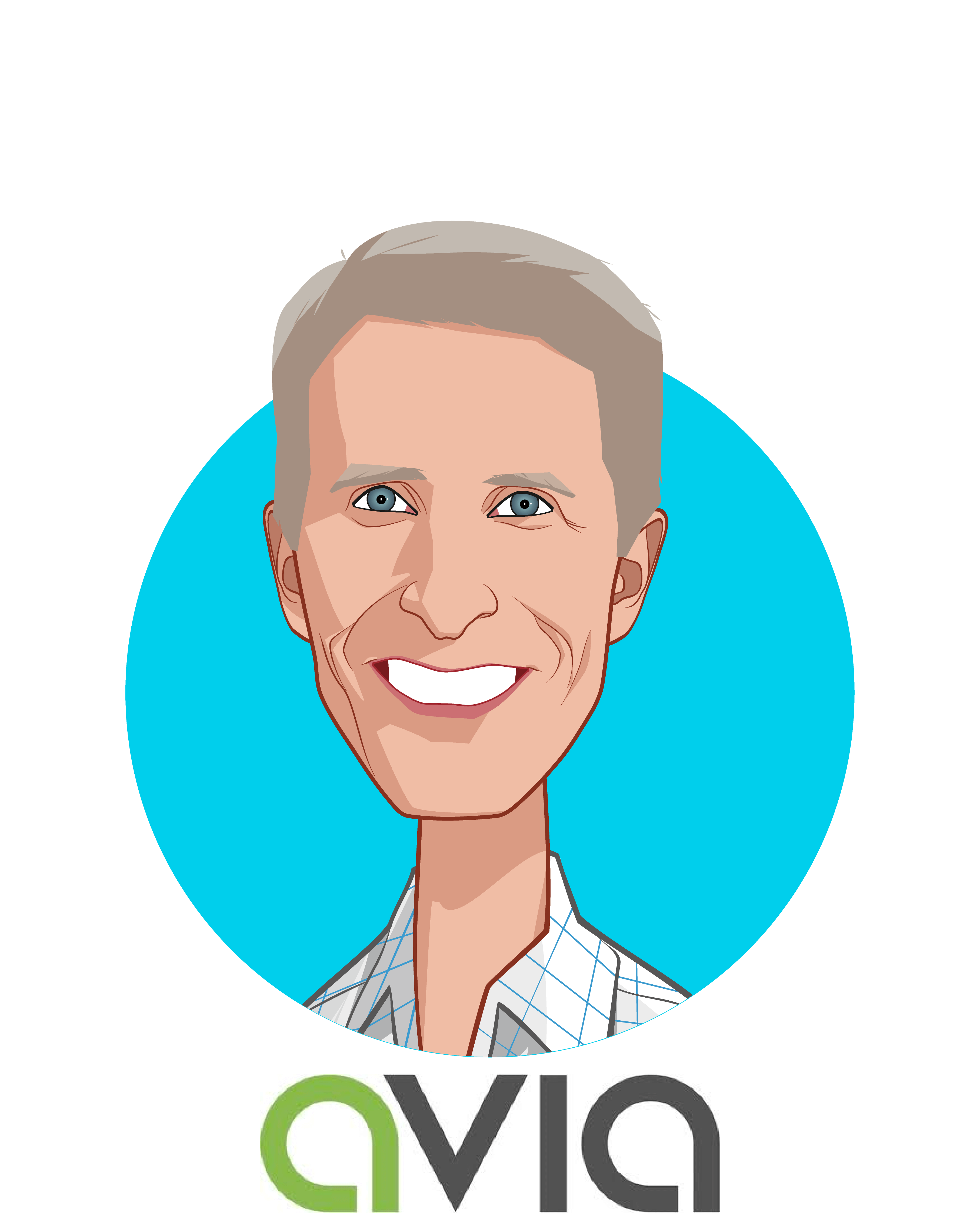 Main caricature of Eric Langshur, who is speaking at HLTH and is Chief Executive Officer at AVIA 