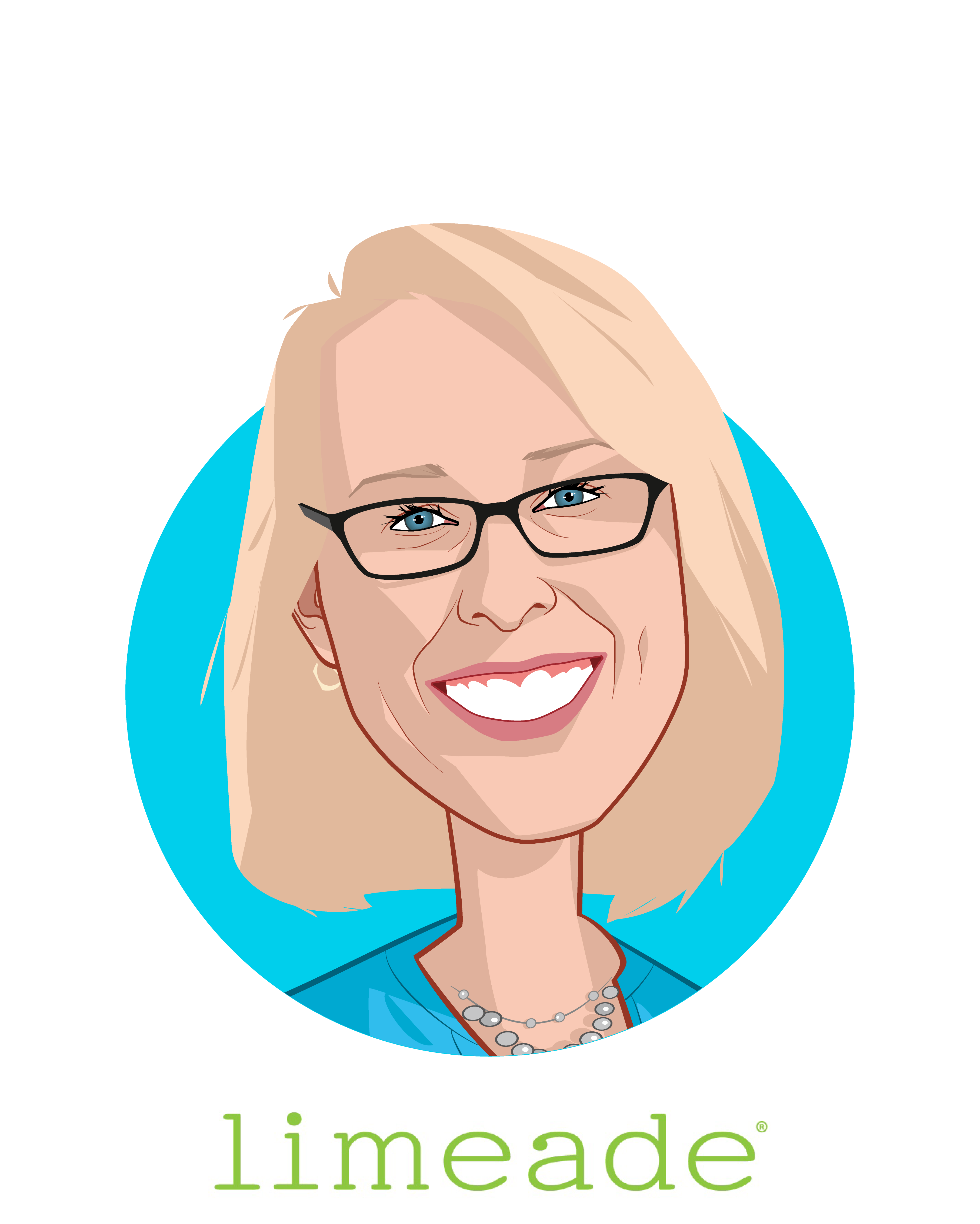 Main caricature of Laura Hamill, who is speaking at HLTH and is Chief People Officer, Chief Science Officer at Limeade
