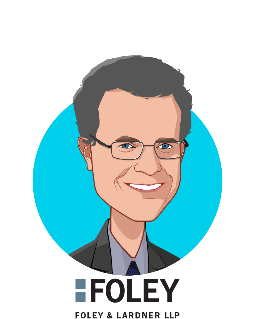 Main caricature of Christopher Donovan, who is speaking at HLTH and is Partner at Foley & Lardner LLP