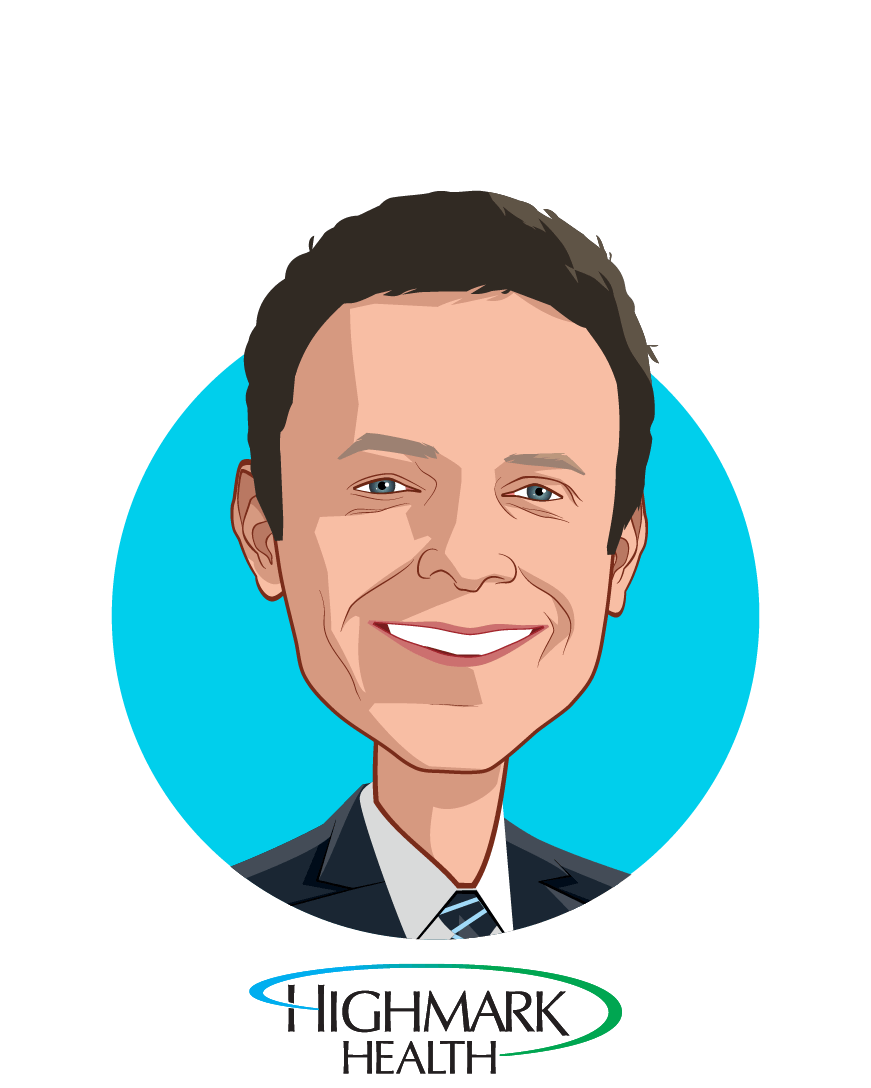 Main caricature of David L. Holmberg, who is speaking at HLTH and is President and Chief Executive Officer  at Highmark Health