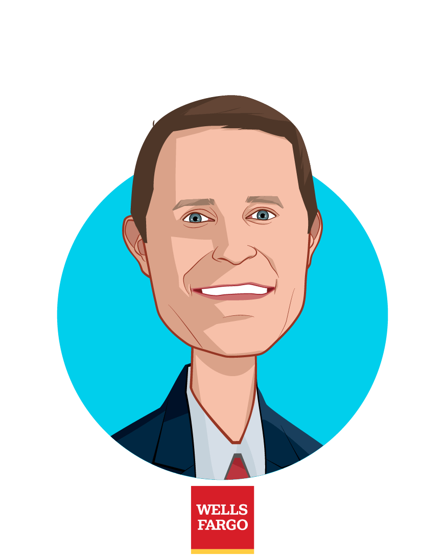 Main caricature of Jamie Stockton , who is speaking at HLTH and is Senior Equity Analyst at Wells Fargo Securities