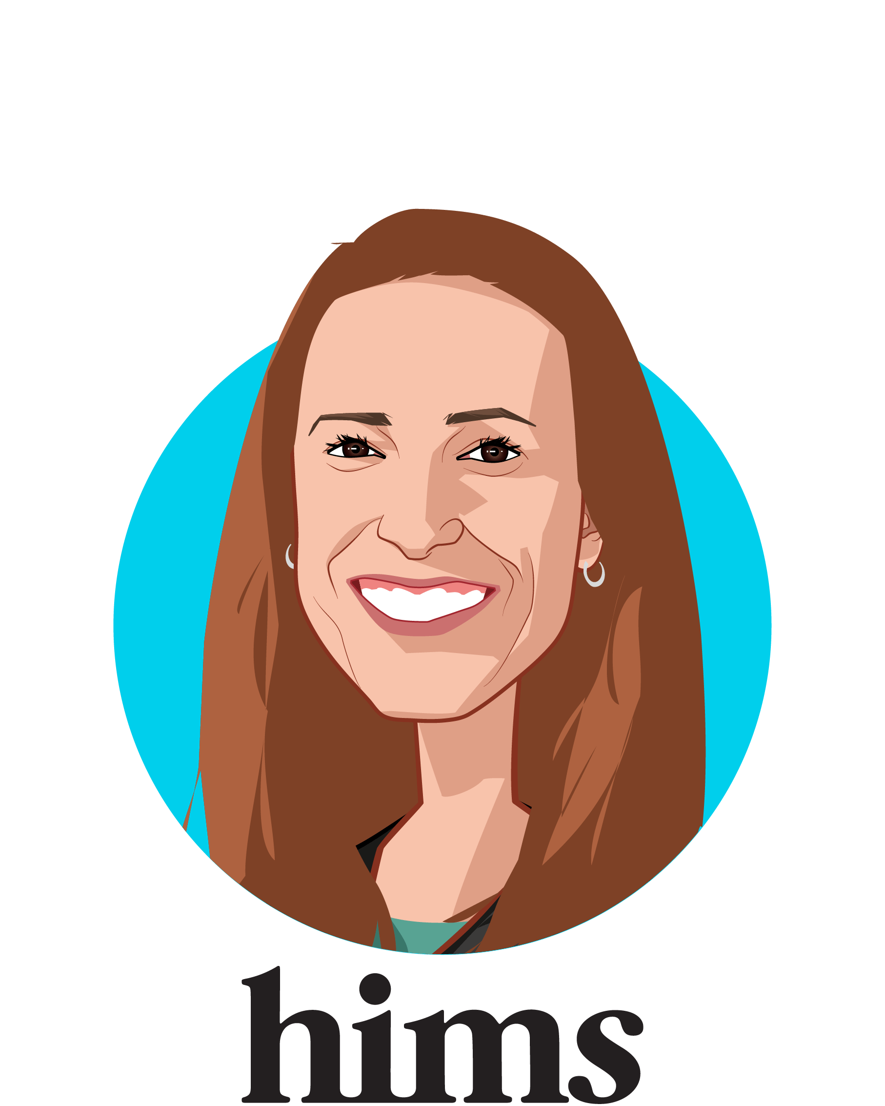 Main caricature of Melissa Waters, who is speaking at HLTH and is Chief Marketing Officer at Hims & Hers