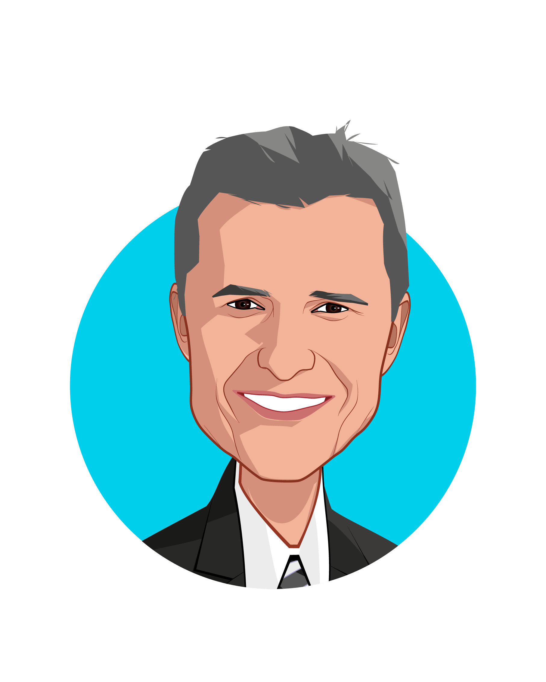 Main caricature of John Bardis , who is speaking at HLTH and is CEO at JB Health Solutions