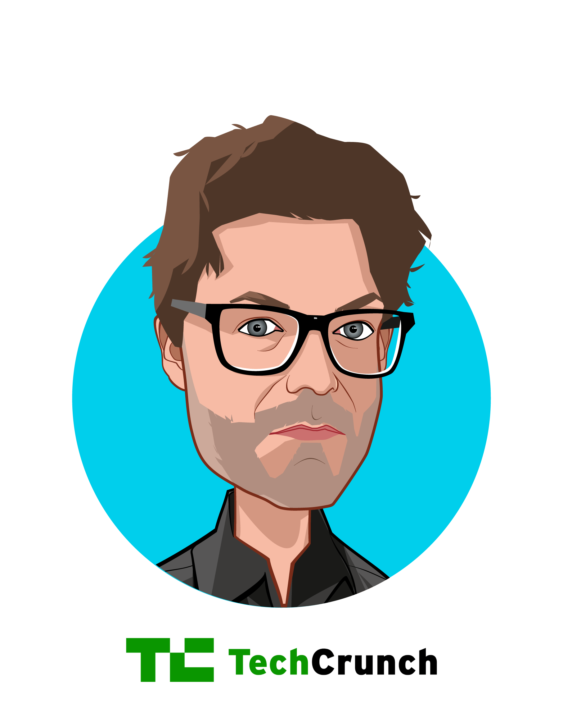 Main caricature of Jon Shieber, who is speaking at HLTH and is Senior Editor at TechCrunch 