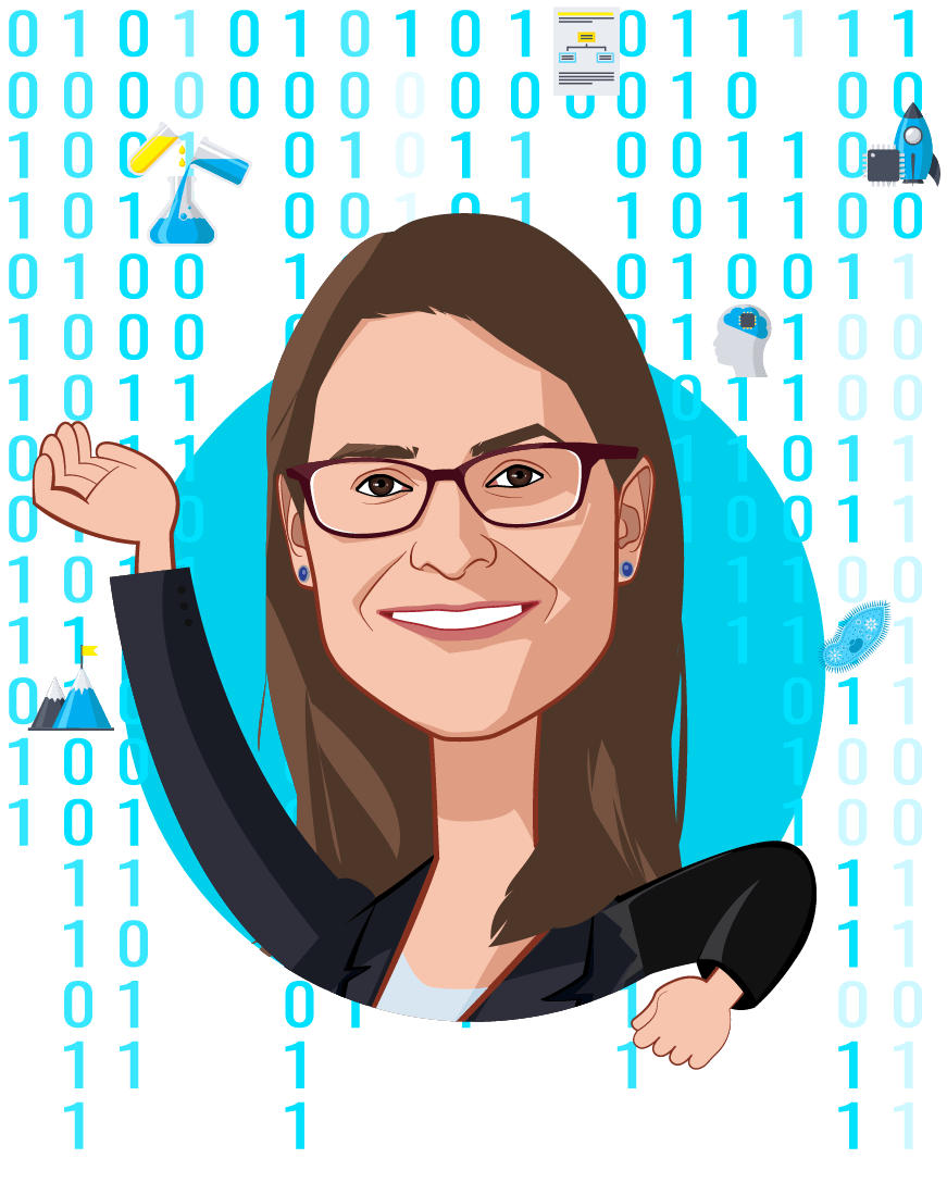 Overlay caricature of Rebecca L. Kaul, who is speaking at HLTH and is Vice President, Chief Innovation Officer  at MD Anderson Cancer Center