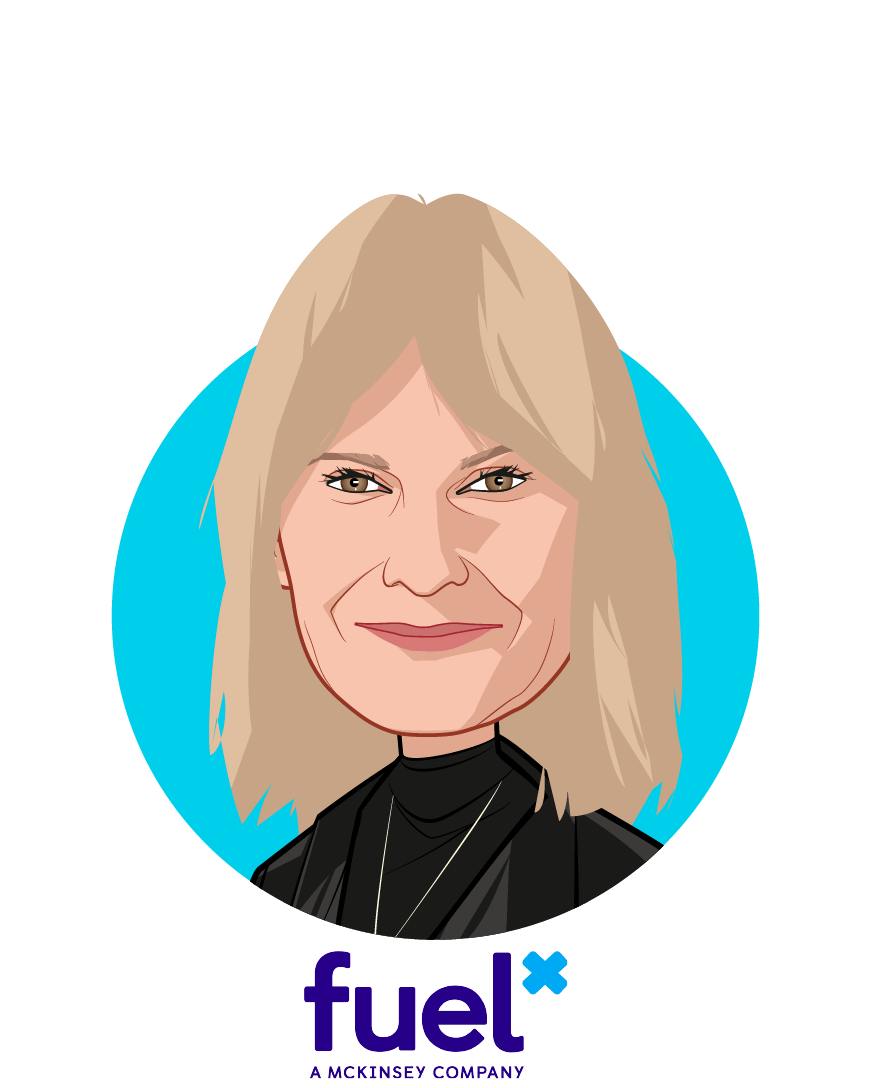 Main caricature of Judy L. Wade, who is speaking at HLTH and is Venture Leader at Fuel, a McKinsey Company