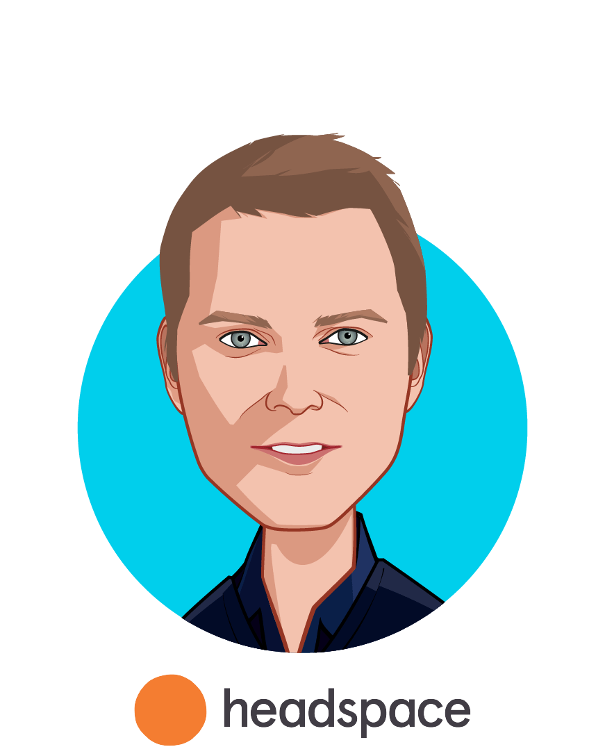 Main caricature of Pablo Pantaleoni, who is speaking at HLTH and is Vice President & General Manager, Headspace Health at Headspace