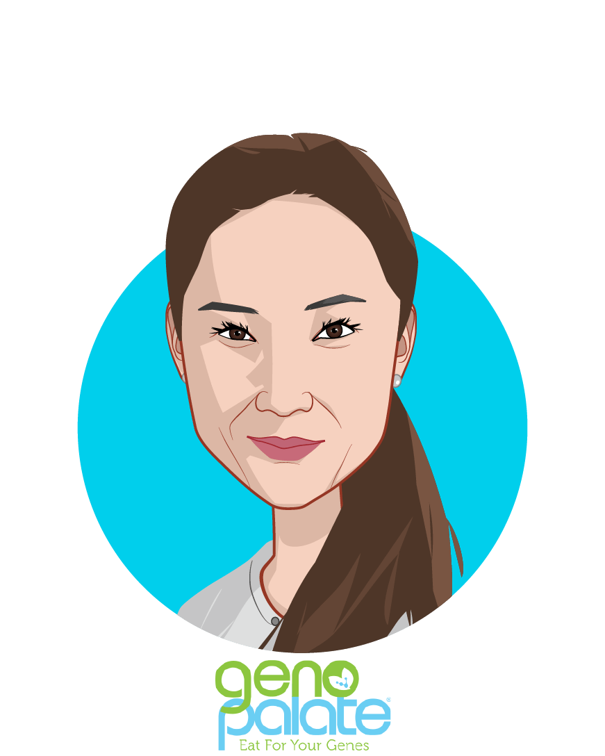 Main caricature of Yi Sherry Zhang, who is speaking at HLTH and is CEO at GenoPalate, Inc.