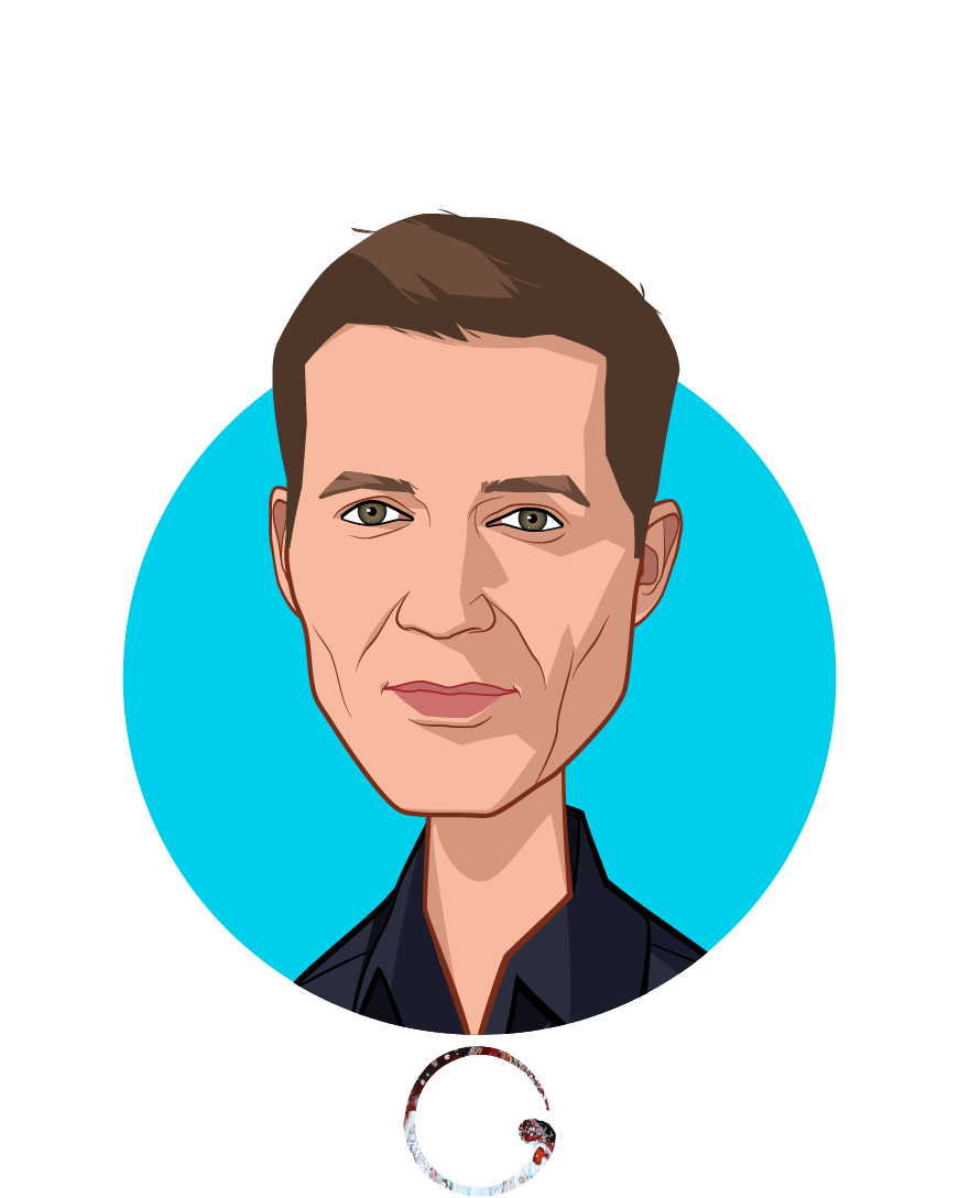 Main caricature of Joel Dudley, who is speaking at HLTH and is Co-Founder at Onegevity Health